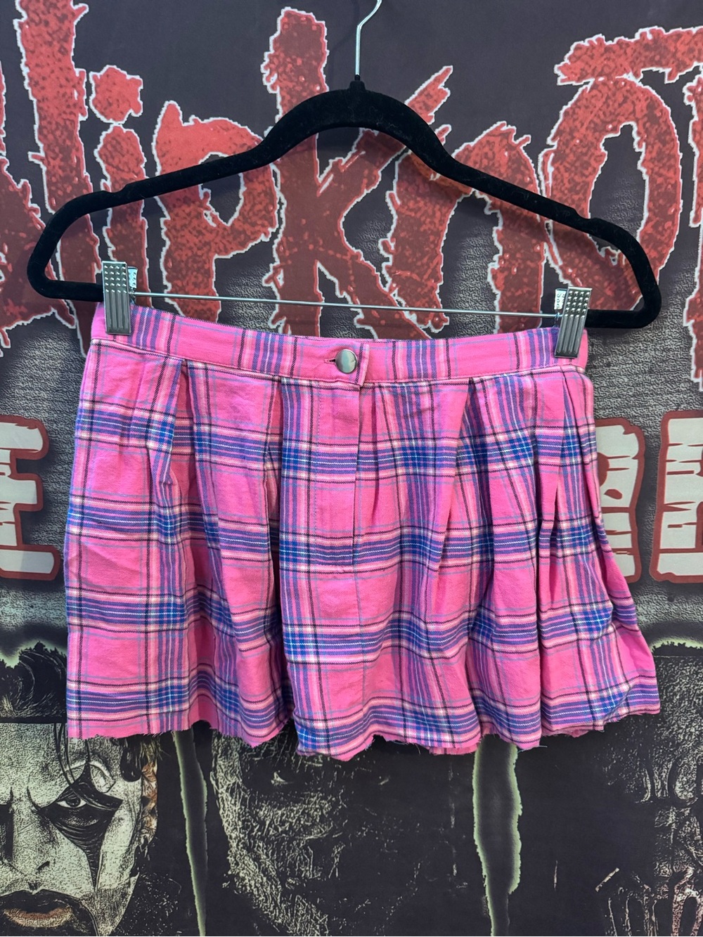 Sugar Thrillz Pink Plaid Pleated Mini Skirt
